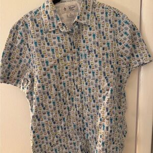 Penguin Midcentury Vacation Short Sleeve Buttondown - size medium